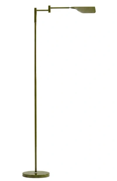 Brightech Leaf 53" Industrial Led Task Floor Lamp With Metal Empire Shade, 3-way Dimming In Green