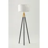 Brightech Levi 61" Modern Led Floor Lamp With Gold Accent, Bulb Included In Black