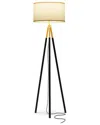 Brightech Levi Brass Modern Led Floor Lamp In Brass