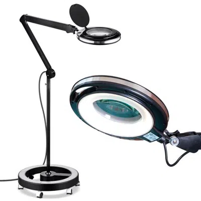 Brightech Lightview Pro 55 In. Black Industrial 1-light 3-way Dimming And Color Adjustable 1.75x Mag