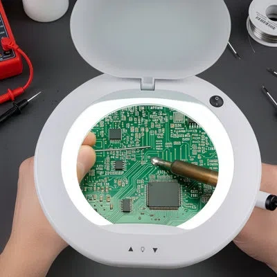 Brightech Lightview Pro Wide View 2.25x (5 Diopter) Dimmable Led Magnifying Lamp With Clamp In White