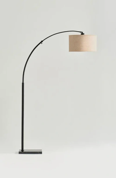 Brightech Logan 76" Modern Extendable Led Floor Lamp With Fabric Drum Shade, Bulb Included