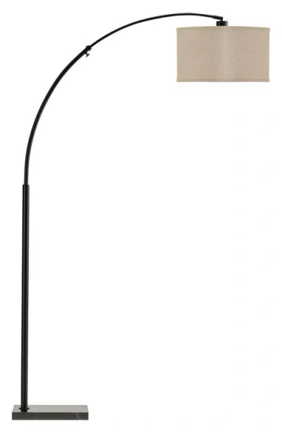 Brightech Logan 76" Modern Extendable Led Floor Lamp With Fabric Drum Shade, Bulb Included In Black