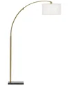 Brightech Logan Brass Led Marble Arc Floor Lamp In Brass