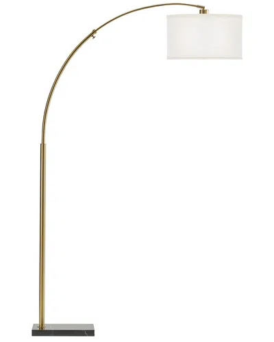 BRIGHTECH BRIGHTECH LOGAN BRASS LED MARBLE ARC FLOOR LAMP
