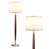 Brightech Lucas - Led Pole Floor Lamp, Tall Standing Drum Shade Lighting, All Rooms