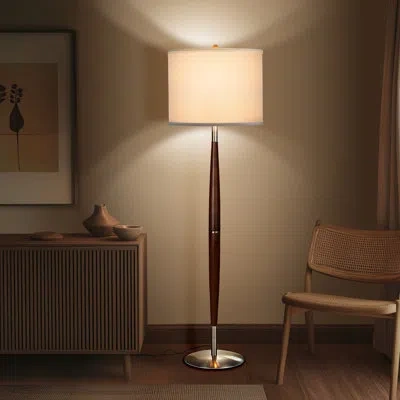 Brightech Lucas 61 In. Mid-century Modern Led Energy Efficient Floor Lamp In Silver