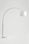 Brightech Mason 81" Modern Adjustable Led Floor Lamp With Heavy-weighted Marble Base, Bulb Included In Silver