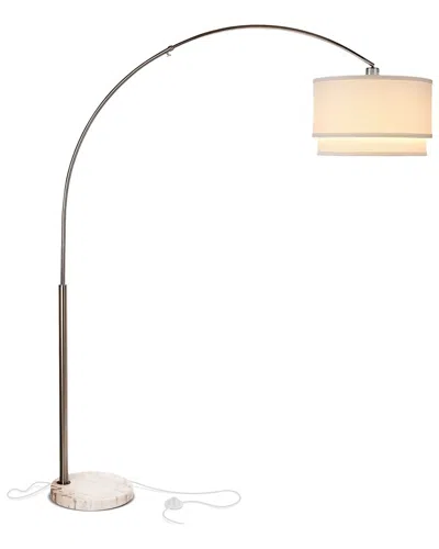Brightech Mason Nickel Led Marble Arc Floor Lamp