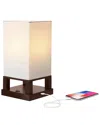 Brightech Maxwell Led Table Lamp With Usb Port In Brown