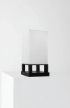 Brightech Maxwell Table 14" Modern Led Japandi-inspired Bedside Table Lamp With Usb Charging Port, B In White