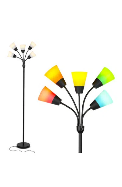 Brightech Medusa Modern 78" Led 5-light Floor Lamp With Interchangeable Shades, Bulbs Included In Multi