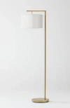 Brightech Montage Modern 60' Led Smart Home Compatible Floor Lamp With Pleated Lamp Shade In Antique Brass