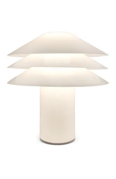 Brightech Nebula 13.6" Led Table Lamp With Three-tier Glass Shade In White