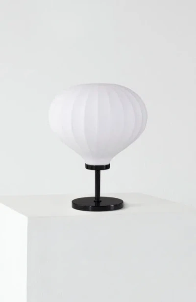 Brightech Nimbus 9" Led Table Lamp With Black Finish And White Balloon Dome Shade, Bulb Included