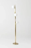 Brightech Nola 60' Dimmable Led Twisted Modern Floor Lamp With Glazed Glass Globes In Antique Brass