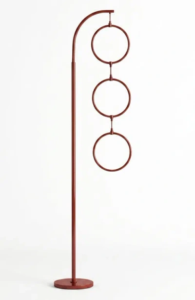 Brightech Nova 74" Novelty Halo Integrated Led Floor Lamp With 3-way Dimming In Red
