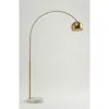 Brightech Olivia 75" Adjustable Led Floor Lamp With Metal Bowl Shade And Marble Base, Bulb Included In Gold