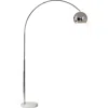 Brightech Olivia 75" Adjustable Led Floor Lamp With Metal Bowl Shade And Marble Base, Bulb Included In Silver