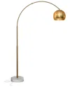 Brightech Olivia Brass Led Marble & Gold Floor Lamp In Brass