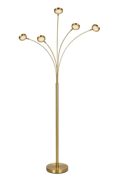 Brightech Orion 74" Gold Brass Led Tree Arc Floor Lamp With 5 Adjustable Arms