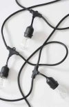 Brightech Plug-in Weatherproof Incandescent Glow Heavy Duty Outdoor String Lights - Glass Bulbs In Classic Black | 15 Bulbs