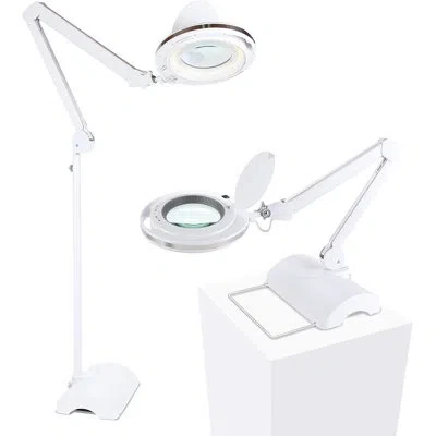 Brightech Pro 2-in-1 45.5 In. Industrial 3-way Dimming Led Floor Lamp With Interchangable Table Base In White