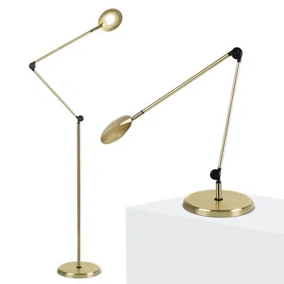 Brightech Sage 68 In. Industrial 3-way Dimming And Temperature Adjustable Led Floor Lamp In Gold