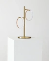 Brightech Saturn 21" Led Table Lamp With Built-in 3-way Dimmer And 2 Removable Ring Lights In Antique Brass