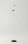 Brightech Saturn 66' Led Modern Ring Floor Lamp With Detachable Lights In Classic Black