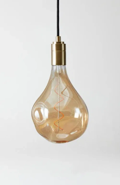 Brightech Scorpio Plug-in Indoor Hanging Pendant Light With Vintage Amber Glass In Black Cord
