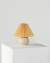 Brightech Serena 10" Ceramic Led Table Lamp With Retro Asian-inspired Orange Globe Base And Cream Pl In Beige/cream