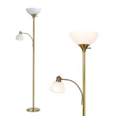 Brightech Sky Dome Plus Led Floor Lamp In Gold