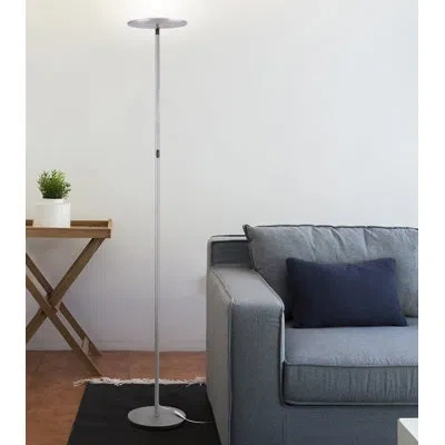 Brightech Sky Flux Industrial 63" Dimmable Led Floor Lamp With Adjustable Head In Gray