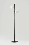 Brightech Sphere 65' Led Contemporary Tree Floor Lamp With Frosted Glass Globes In Classic Black