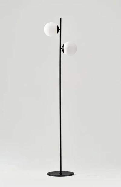 Brightech Sphere 65' Led Contemporary Tree Floor Lamp With Frosted Glass Globes In Classic Black