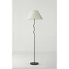 Brightech Squiggle 62' Led Modern Wavy Floor Lamp With Fabric Shade In Classic Black