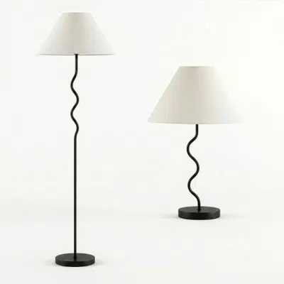 Brightech Squiggle Led Floor Lamp + Table Lamp Bundle, Set Of 2 In Multi