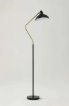 Brightech Swoop 69" Industrial Adjustable Led Floor Lamp With Metal Bowl Shade And Gold Accent