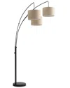Brightech Trilage Black Led Marble Floor Lamp In Black