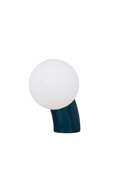 Brightech Vino 8" Curved Led Table Lamp With Globe Forsted Glass Shade And Phone Charging Usb-c Port In Multi