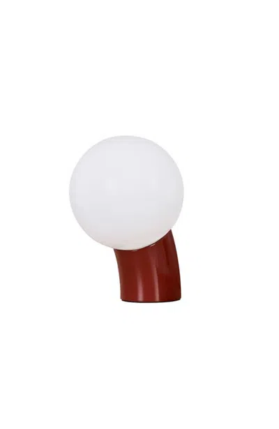 Brightech Vino 8" Curved Led Table Lamp With Globe Forsted Glass Shade And Phone Charging Usb-c Port In Multi