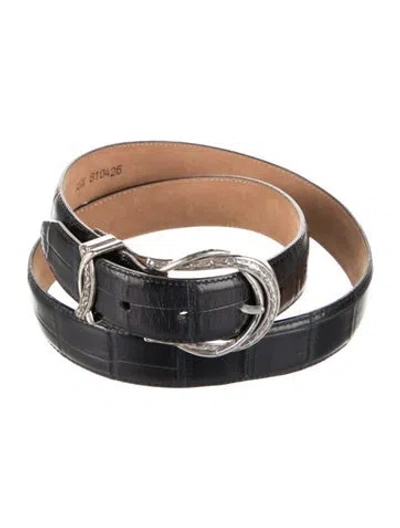 Pre-owned Brighton Alligator Belt In Black