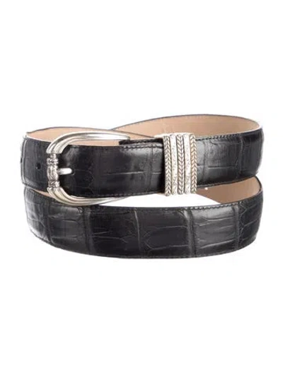 Pre-owned Brighton Alligator Belt In Black