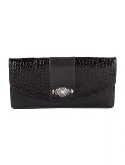 Pre-owned Brighton Alligator Continental Wallet In Brown