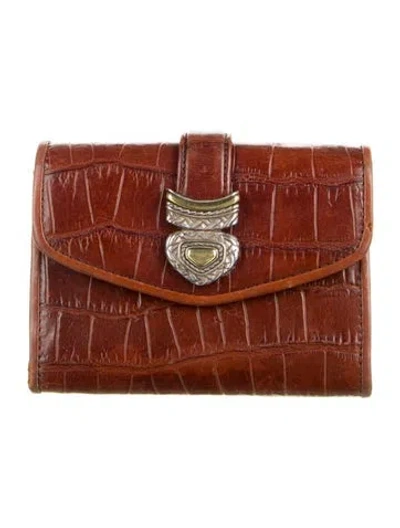 Pre-owned Brighton Alligator Wallet In Brown