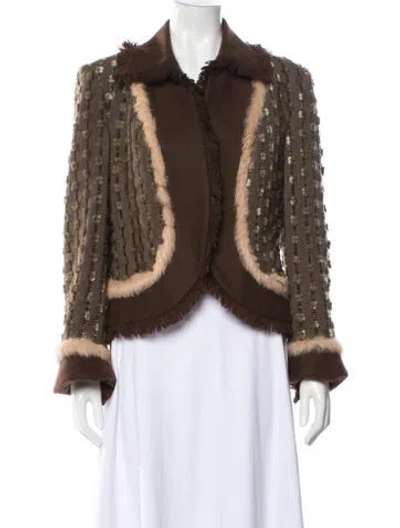 Pre-owned Brighton Angora Evening Jacket In Brown