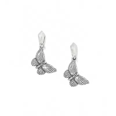 Brighton Bloom Butterfly Earrings In Silver