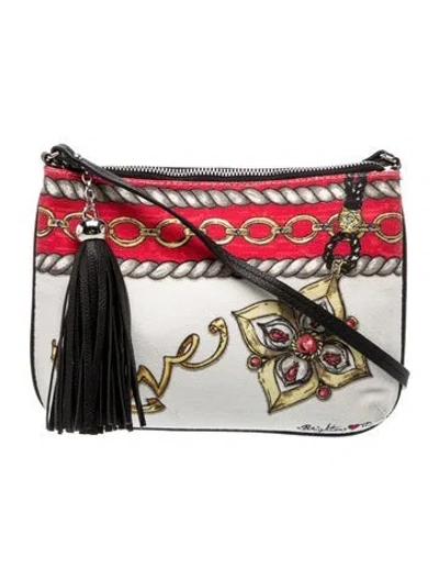 Pre-owned Brighton Canvas Crossbody Bag In White