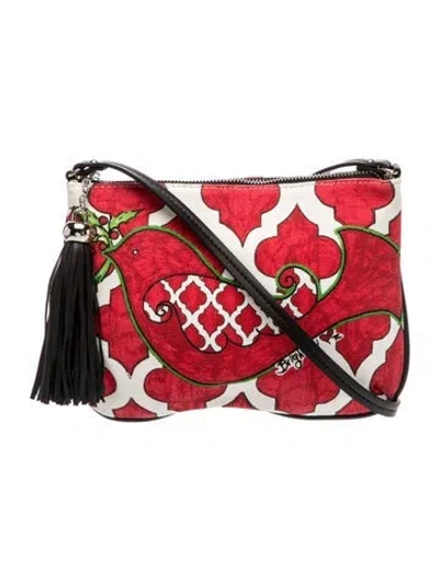Pre-owned Brighton Canvas Crossbody Bag In White